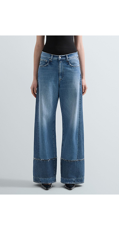 ワイドレッグIDALYA バイカラーインディゴデニム